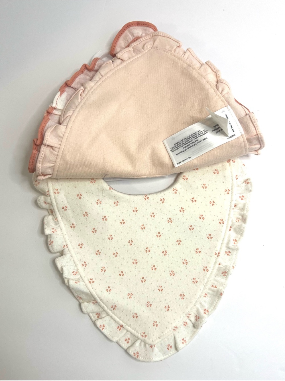 Carter's Rust Pink Floral Ruffle Bib Set - Picture 3 of 4